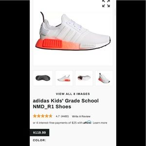 Adidas NMD_R1 Cloud White Solar Red Unisex Shoes